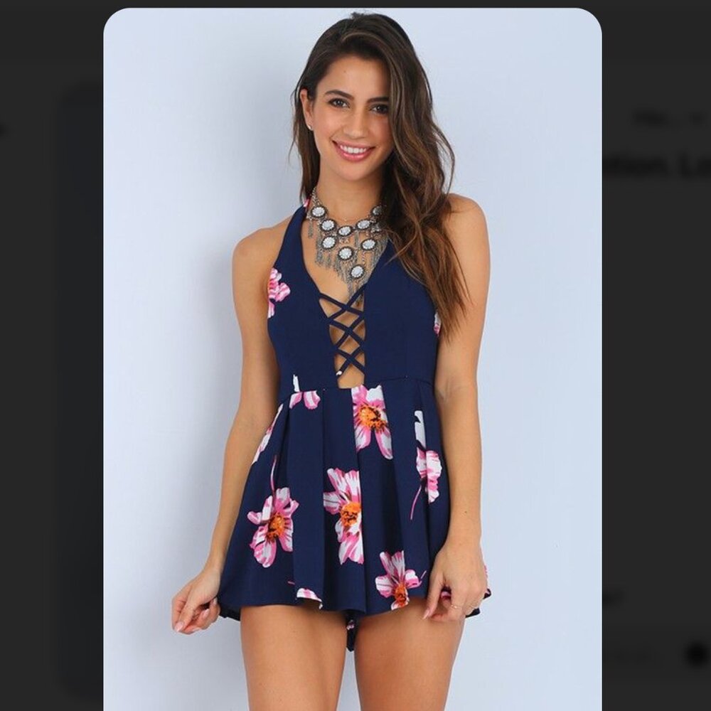 Floral Crisscross Romper
